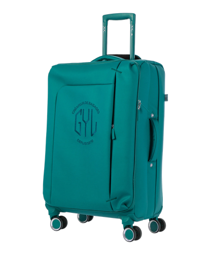 Valise Evasion GYL souple semaine 65 cm coloris sapin vue trois quarts avant