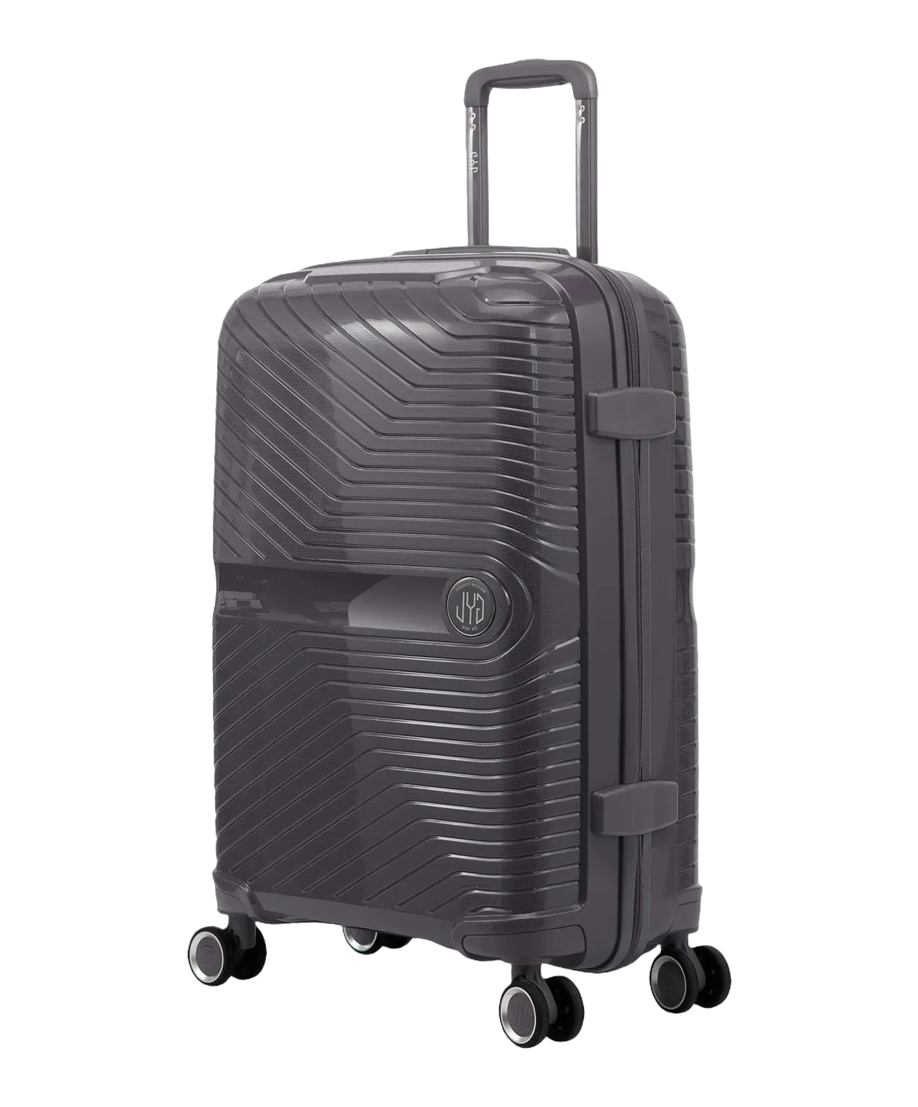 Valise moyenne Signature GYL argent vue trois quarts
