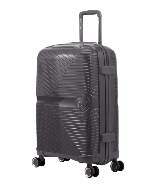 Valise moyenne Signature GYL argent vue trois quarts