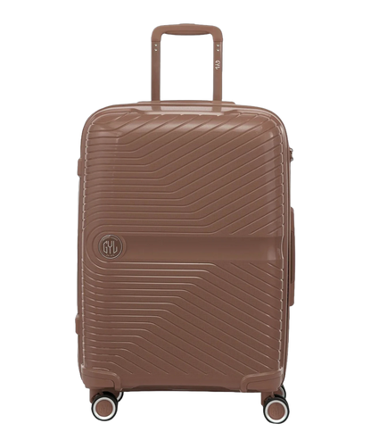 Valise moyenne Signature GYL champagne vue de face avec logo