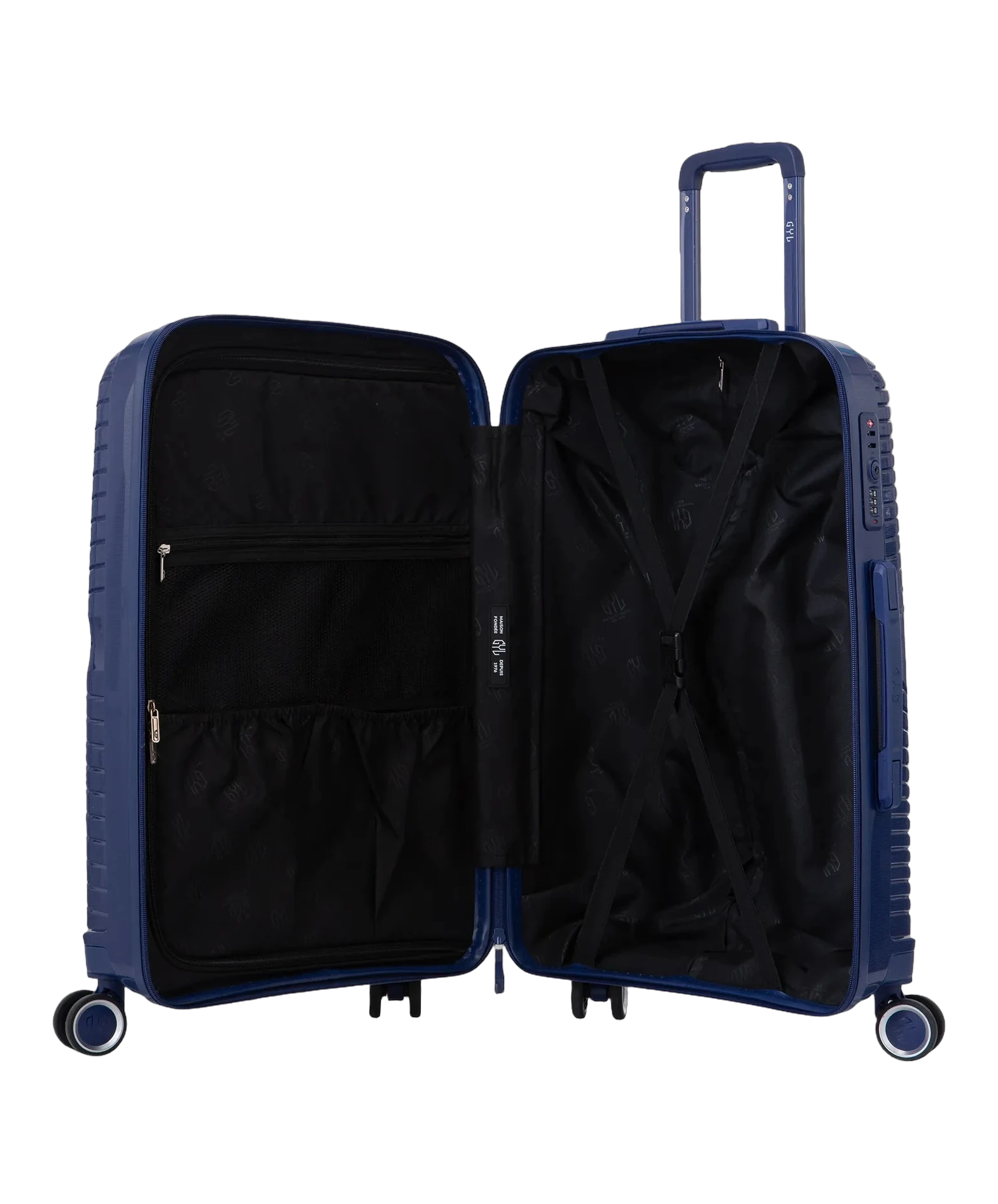 Valise moyenne Signature GYL marine interieur ouvert