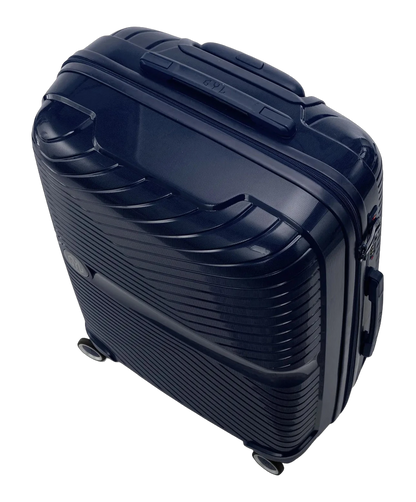 Valise moyenne Signature GYL marine vue de dessus avec poignee