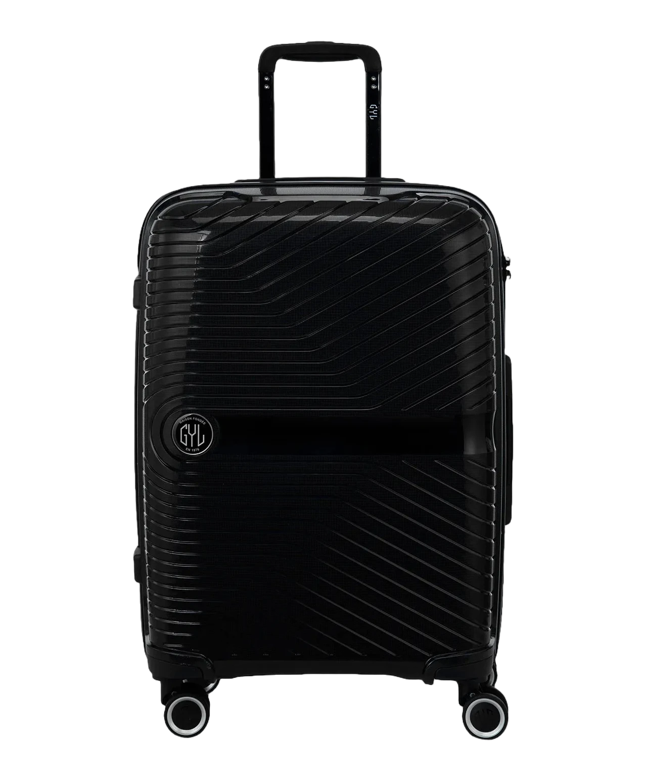 Valise moyenne Signature GYL noir vue de face avec logo