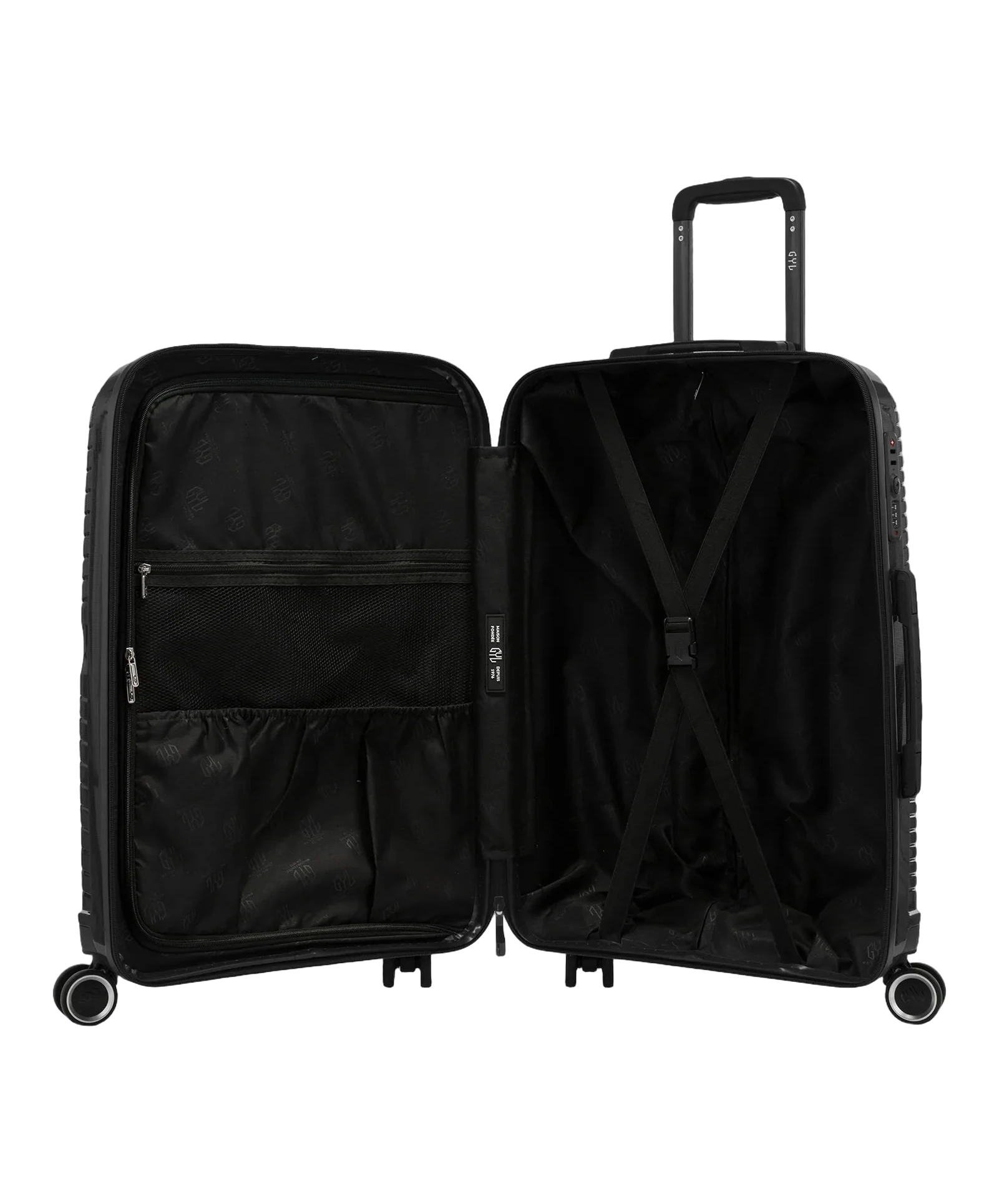 Valise moyenne Signature GYL noir interieur ouvert