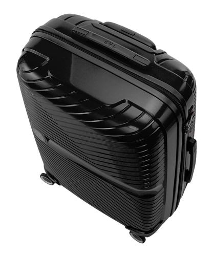 Valise moyenne Signature GYL noir vue de dessus avec poignee