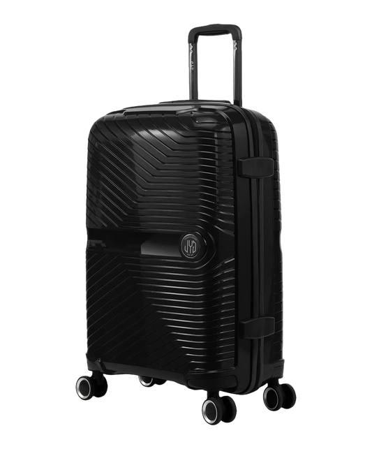Valise moyenne Signature GYL noir vue trois quarts