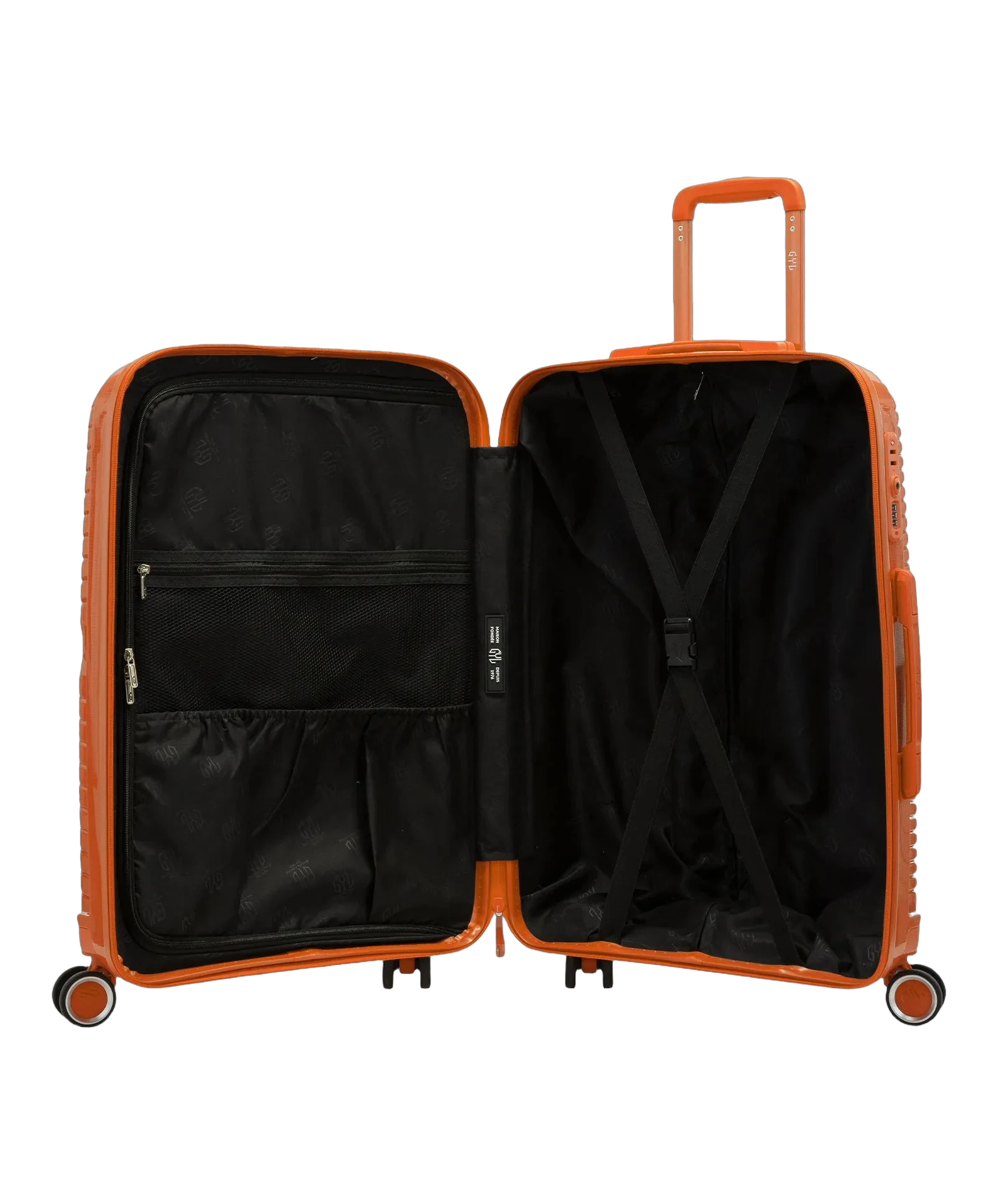 Valise moyenne Signature GYL orange interieur ouvert
