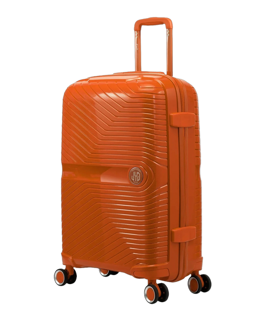 Valise moyenne Signature GYL orange vue trois quarts