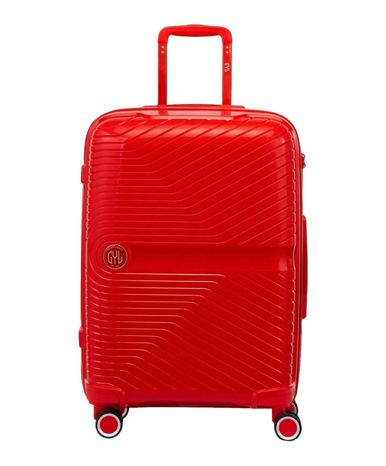 Valise moyenne Signature GYL rouge vue de face avec logo