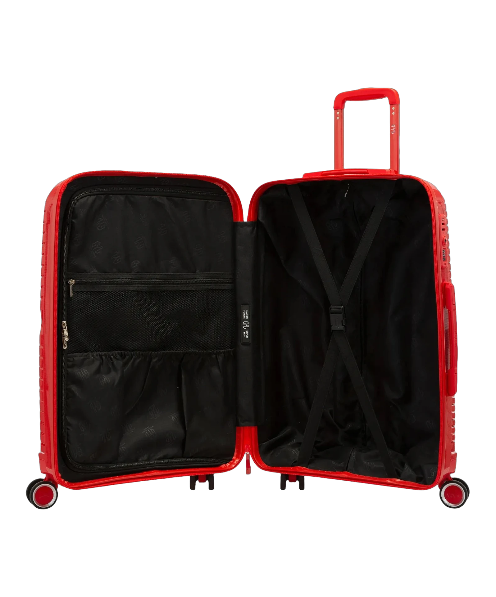 Valise moyenne Signature GYL rouge interieur ouvert