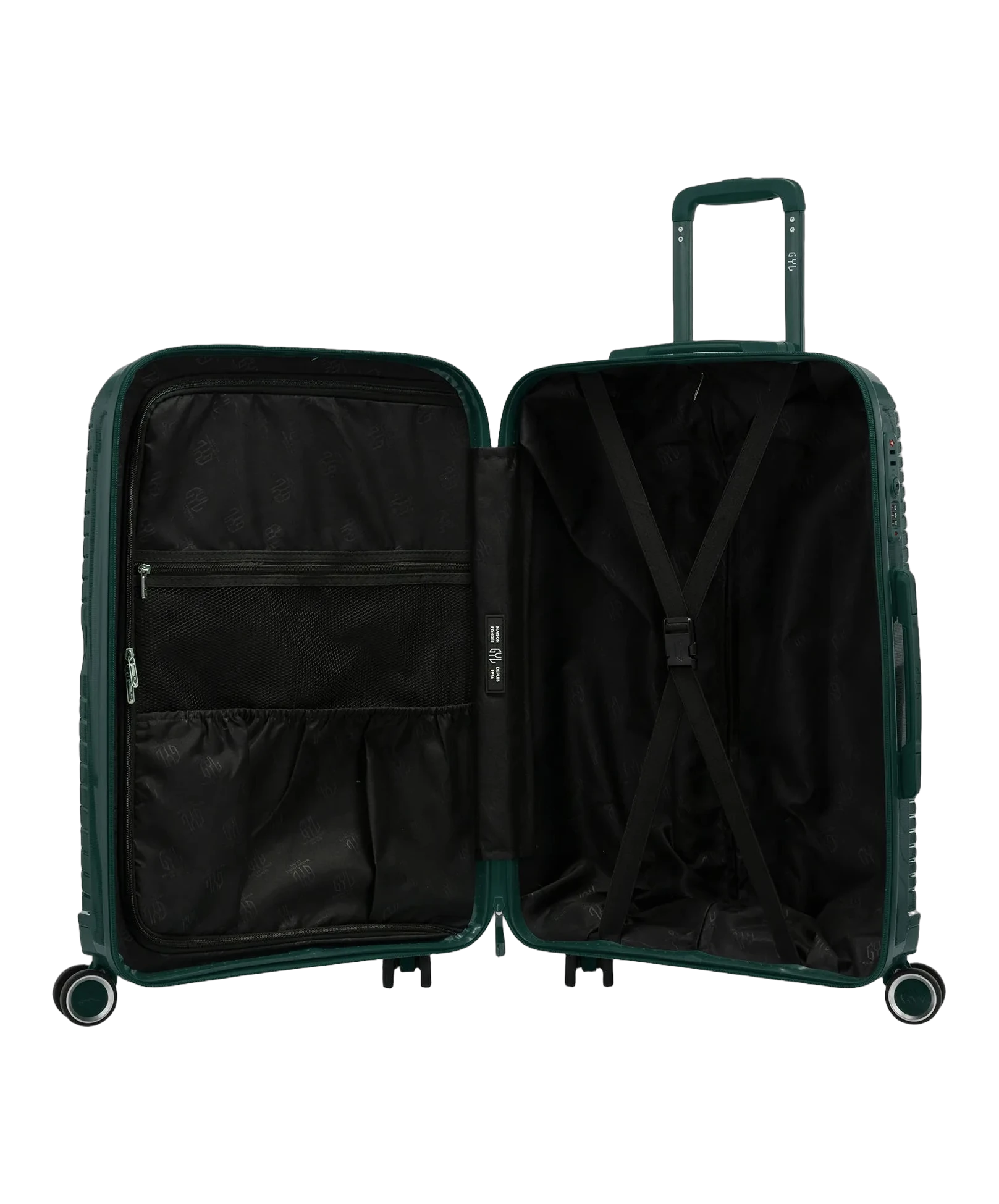 Valise moyenne Signature GYL sapin interieur ouvert