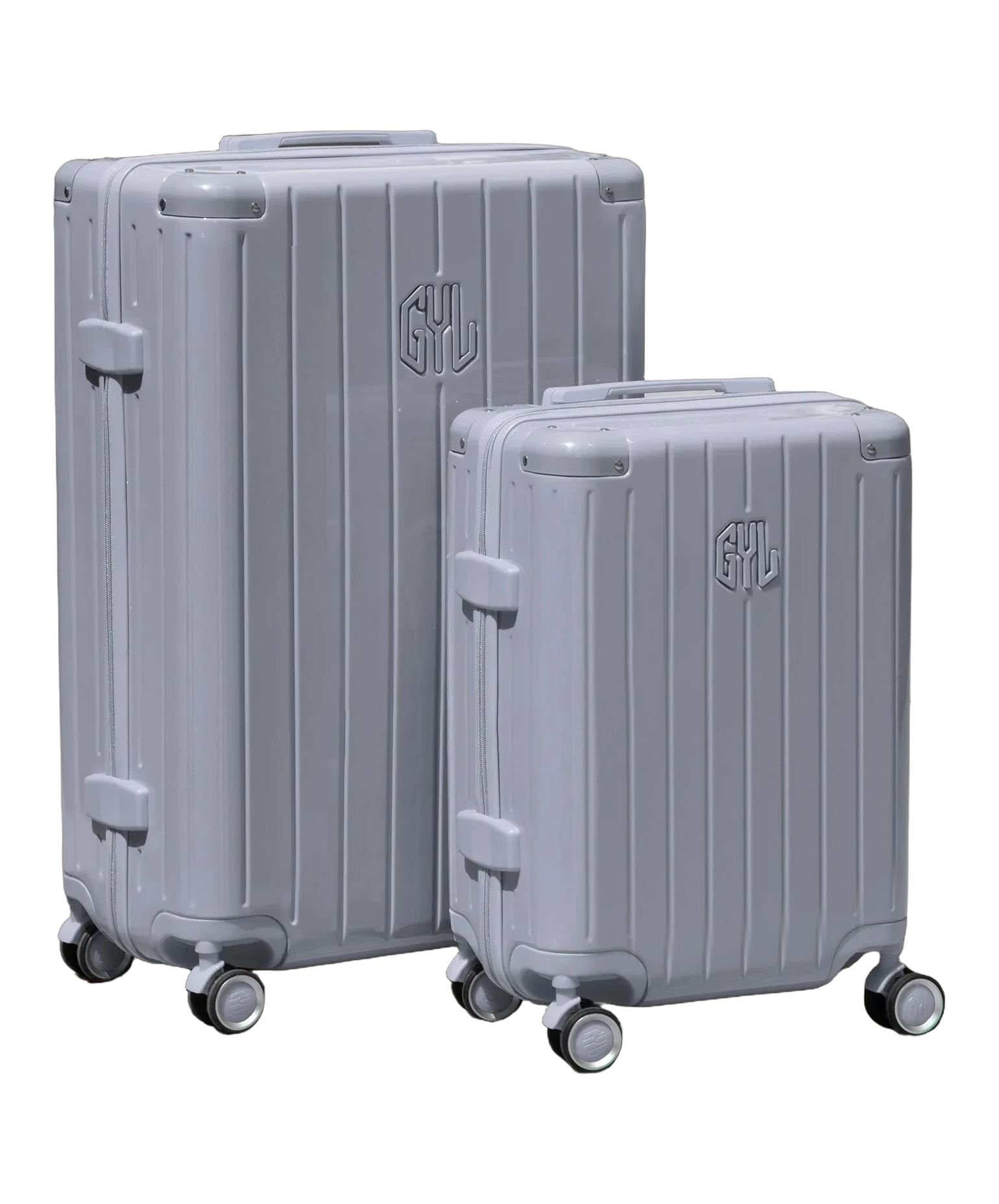 Set de 2 valises rigides Intemporelle argent vue de profil GYL