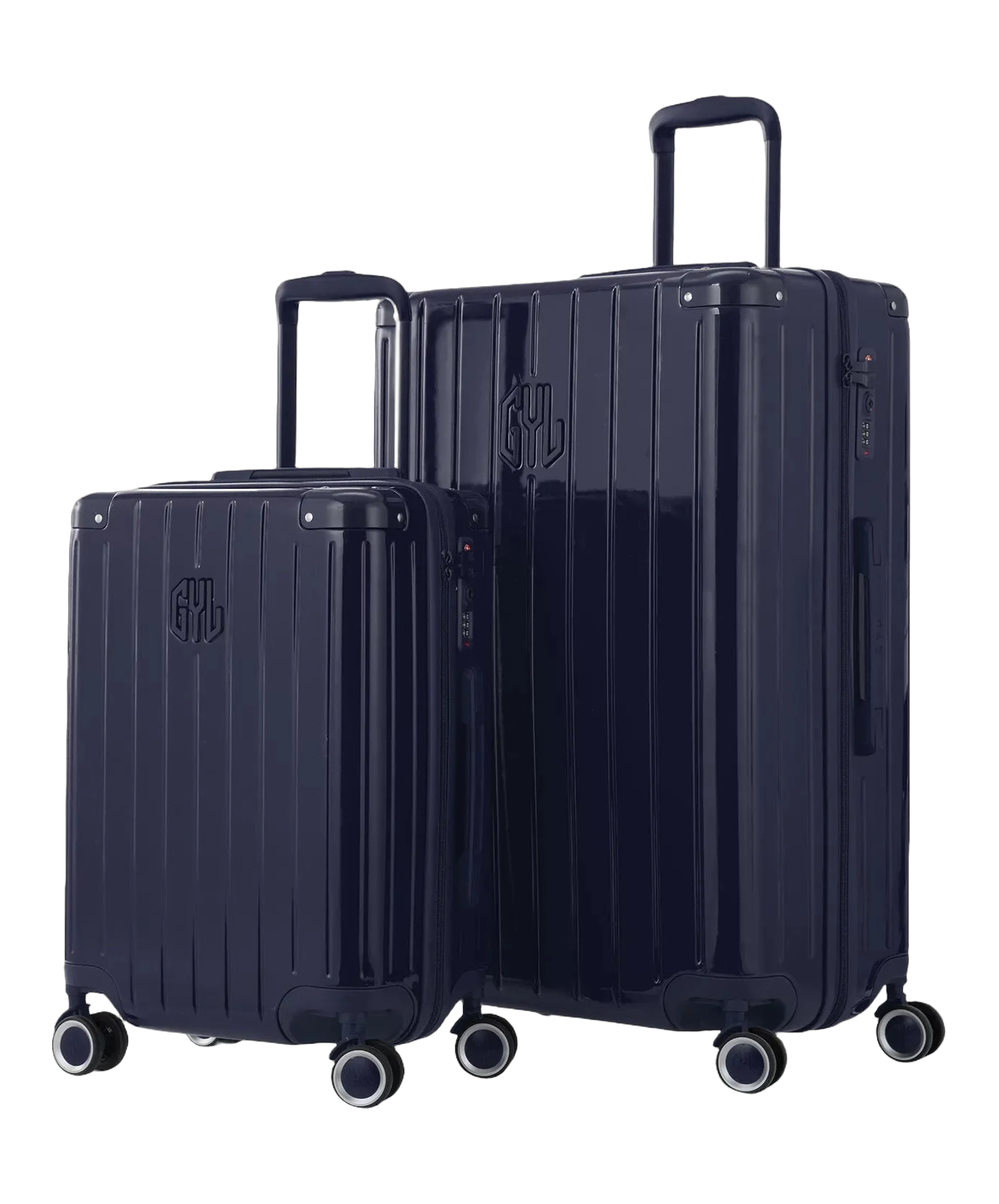 Set de 2 valises rigides Intemporelle marine vue trois quarts GYL