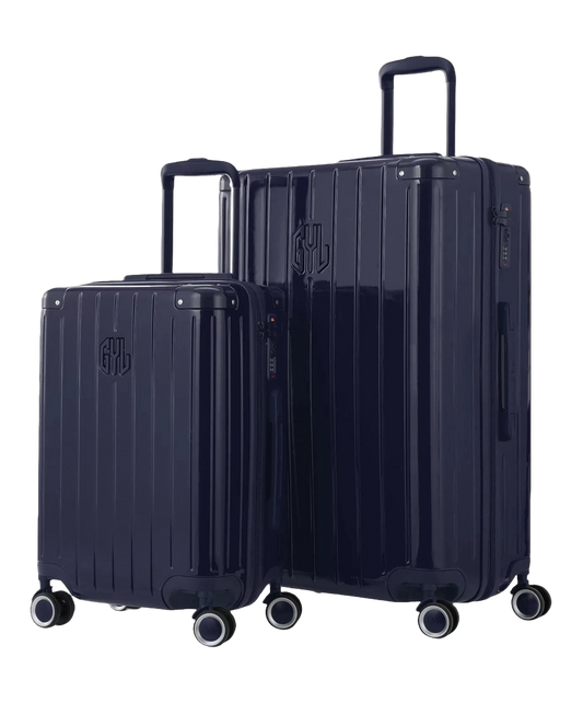 Set de 2 valises rigides Intemporelle marine vue trois quarts GYL