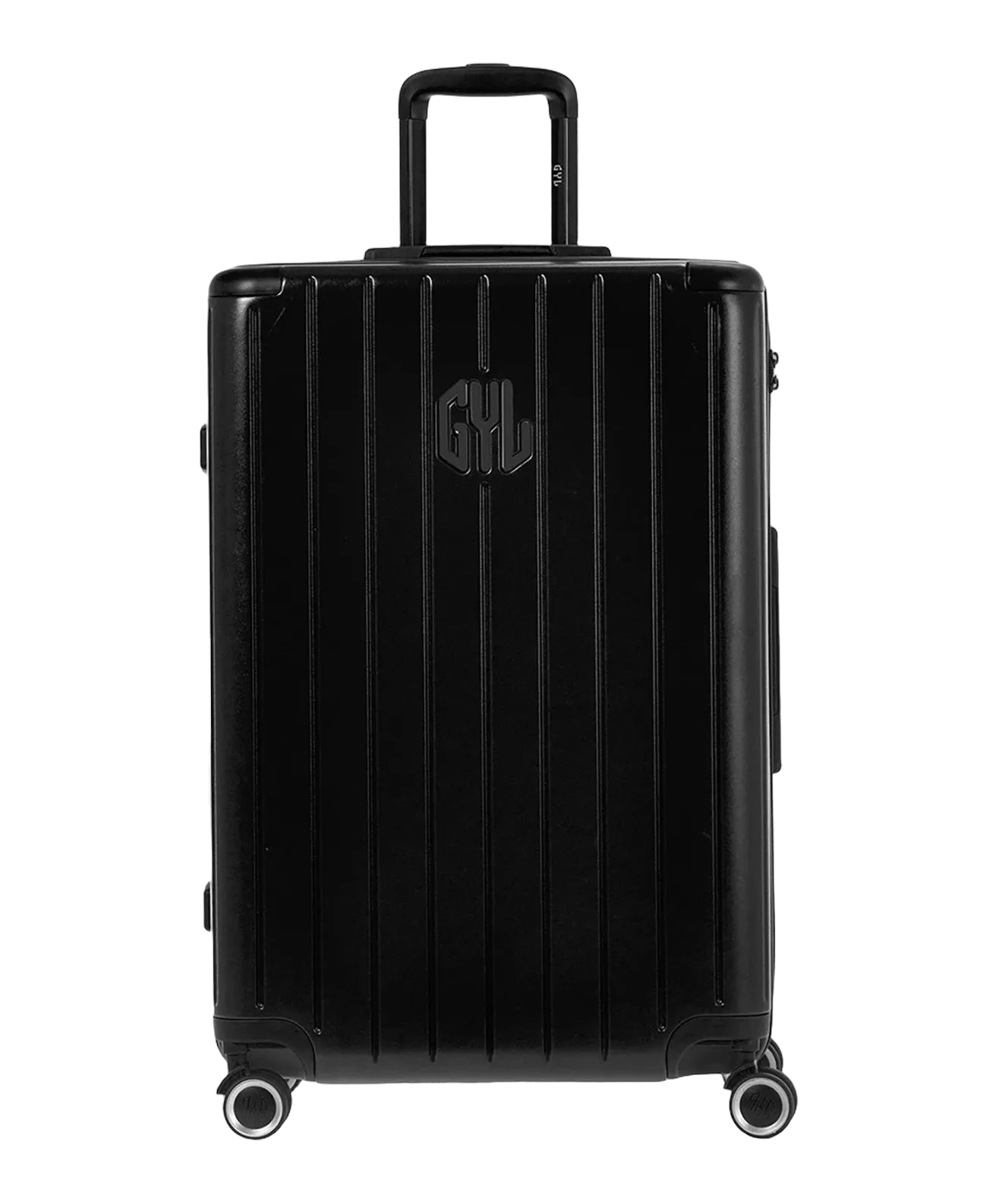 Valise rigide Intemporelle noir semaine vue de face avec logo GYL