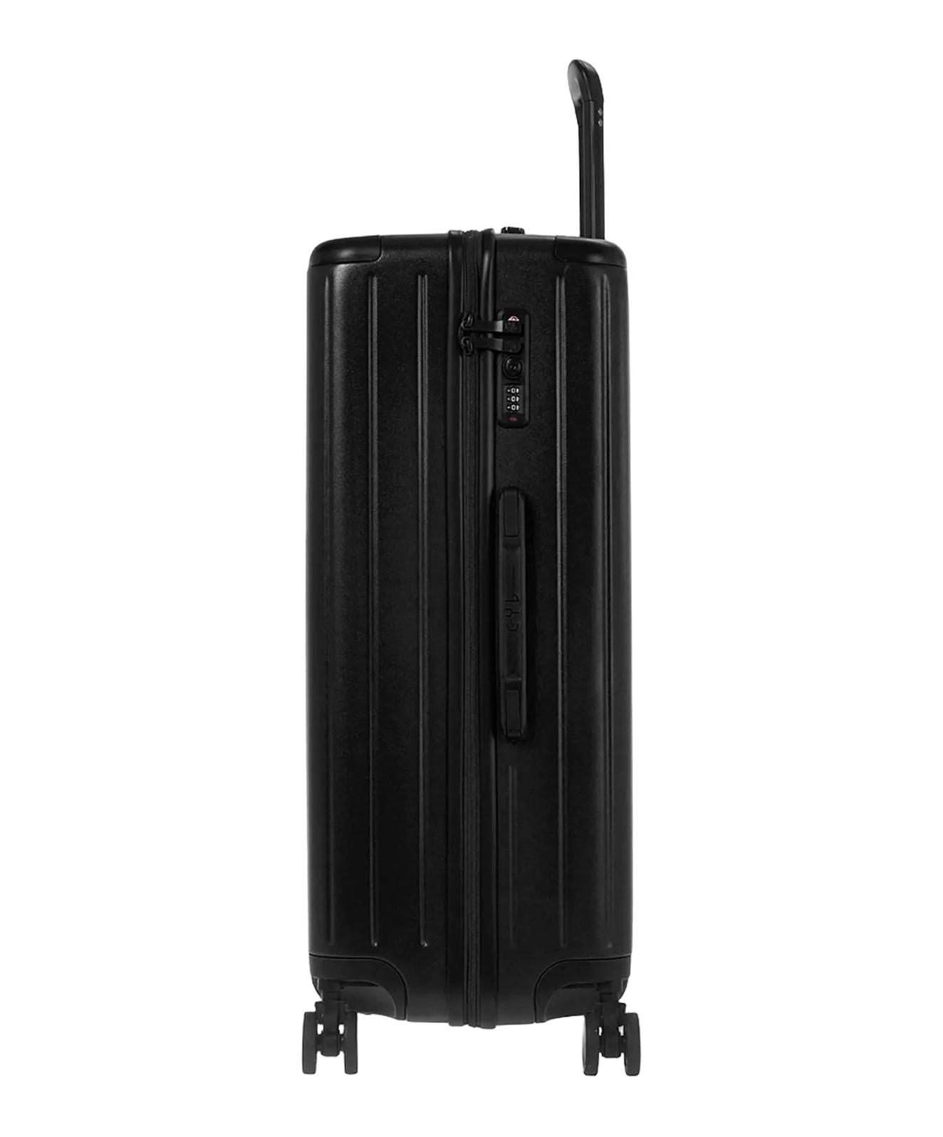 Valise rigide Intemporelle noir vue de profil avec serrure TSA integree GYL