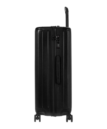 Valise rigide Intemporelle noir vue de profil avec serrure TSA integree GYL