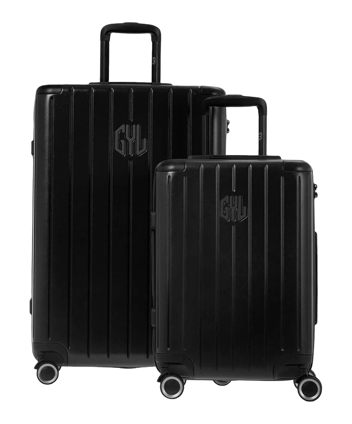 Set de 2 valises rigides Intemporelle noir cabine et semaine face avant GYL