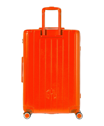 Valise rigide Intemporelle orange vue de dos avec poignees integrees GYL