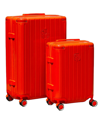 Set de 2 valises rigides Intemporelle orange fonce vue de profil GYL