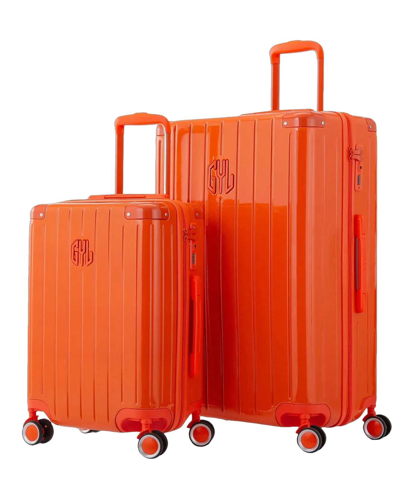 Set de 2 valises rigides Intemporelle orange fonce vue trois quarts GYL