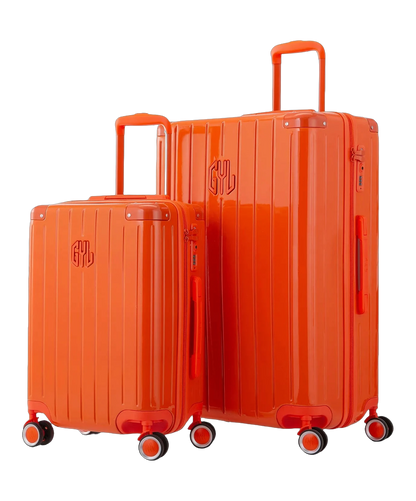 Set de 2 valises rigides Intemporelle orange fonce vue trois quarts GYL