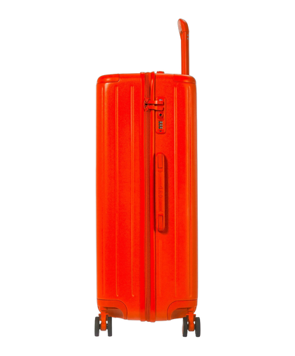 Valise rigide Intemporelle orange vue de profil avec serrure TSA integree GYL