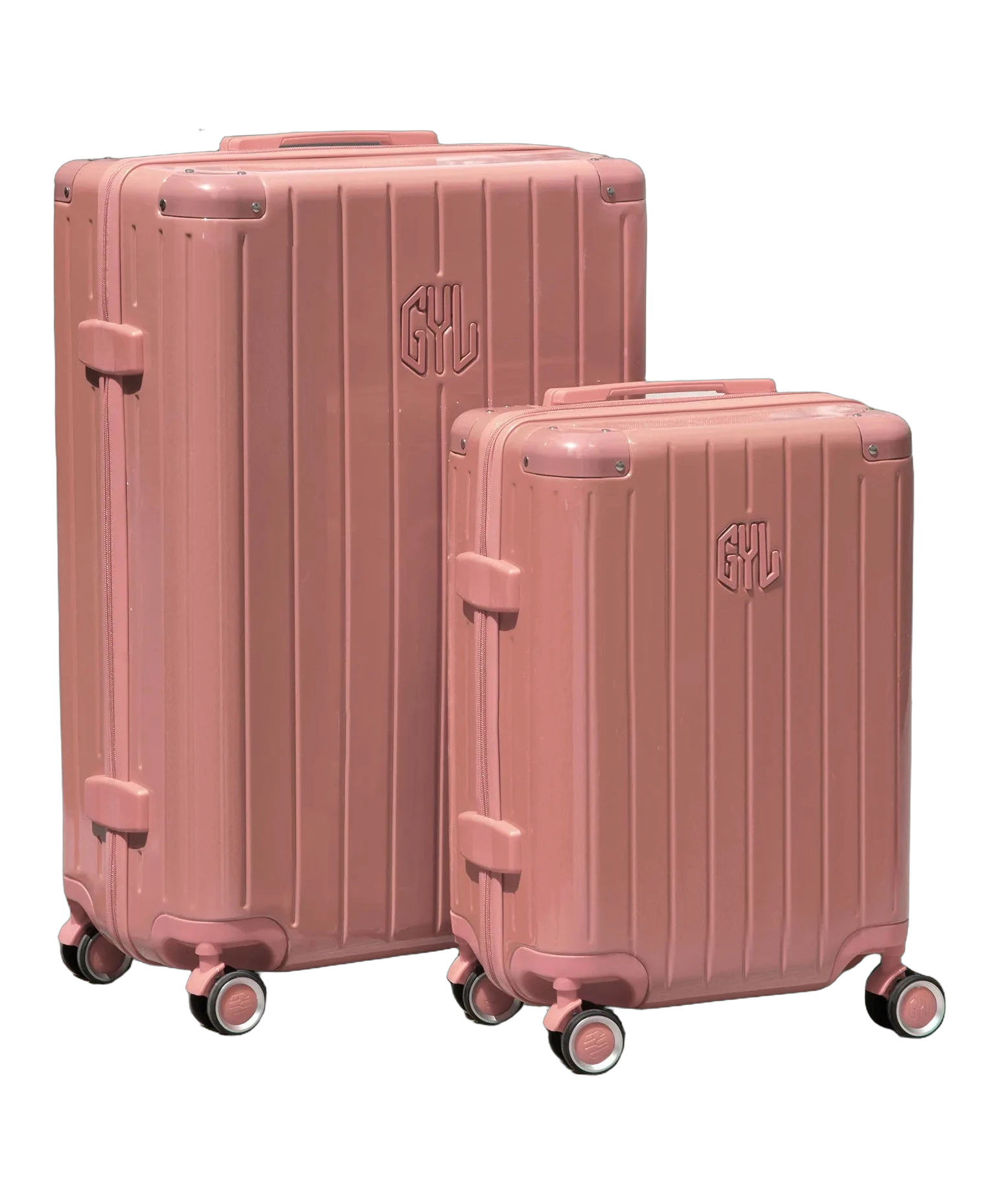 Set de 2 valises rigides Intemporelle rose gold vue de profil GYL