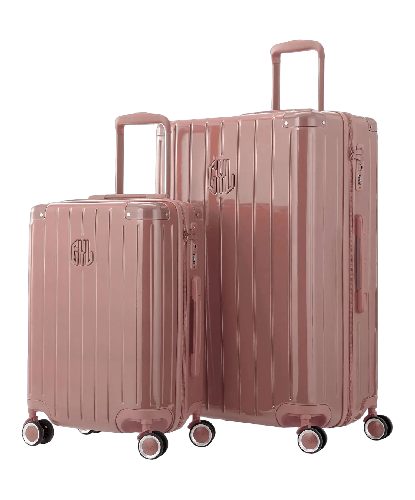 Set de 2 valises rigides Intemporelle rose gold vue trois quarts GYL