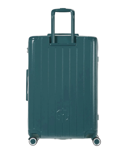 Valise rigide Intemporelle vert sapin vue de dos avec poignees integrees GYL
