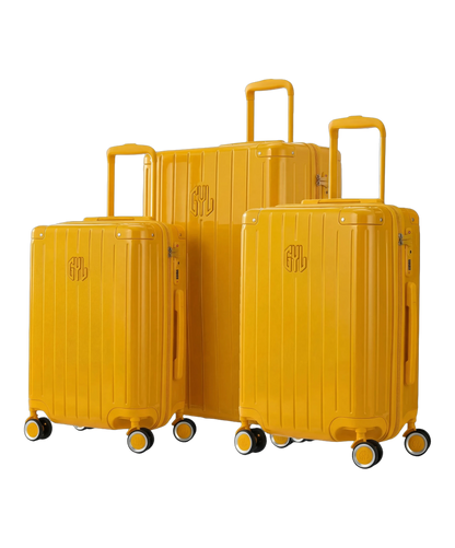 Set de 3 valises rigides Intemporelle jaune cabine semaine et soute face avant GYL