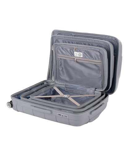 Set de 3 valises Citadine GYL argent intérieur ouvert