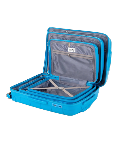 Set de 3 valises Citadine GYL bleu intérieur ouvert