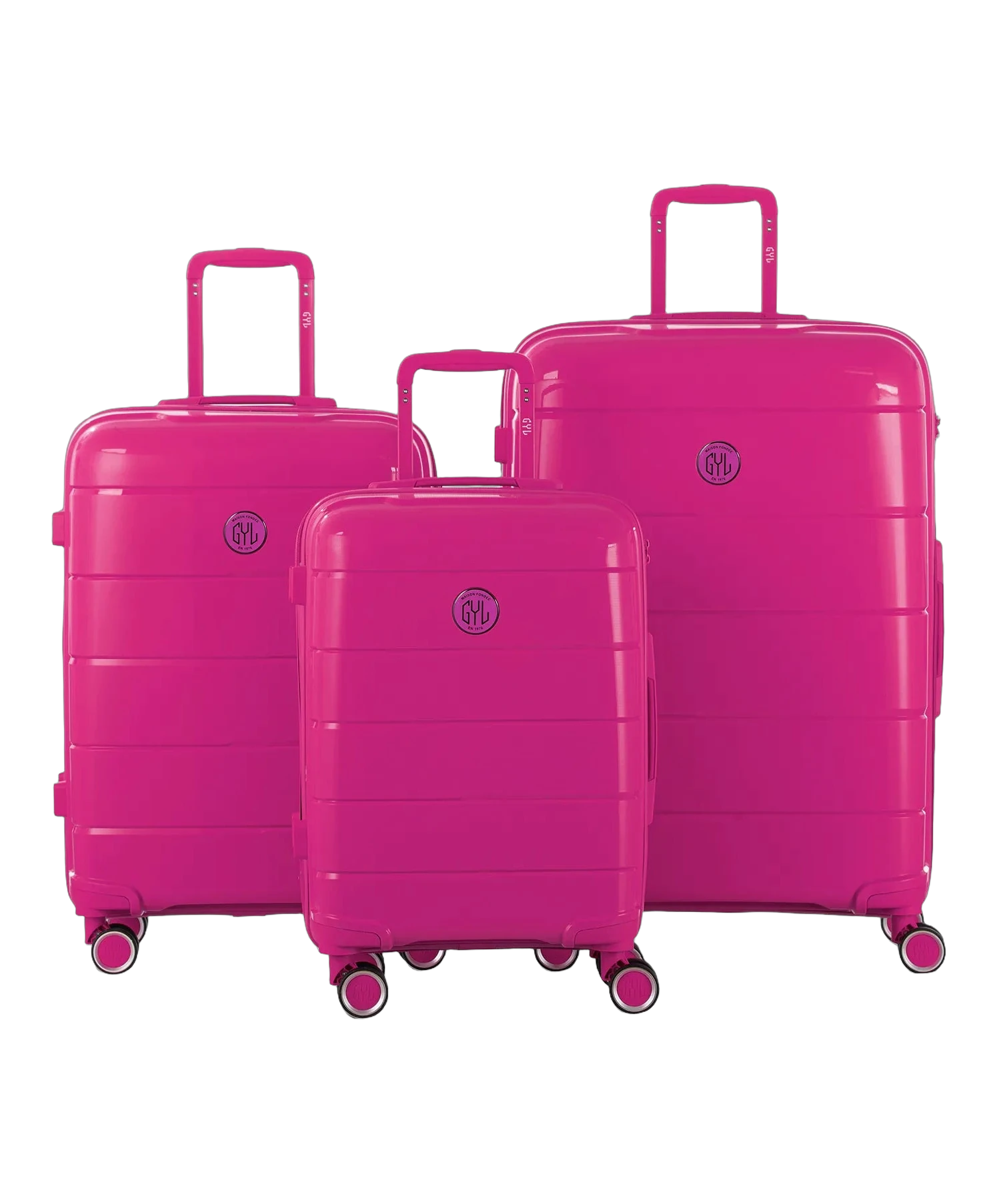 Set de 3 valises Citadine GYL fuchsia photo du set face avant