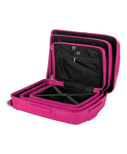 Set de 3 valises Citadine GYL fuchsia intérieur ouvert