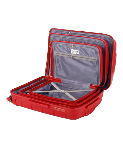 Set de 3 valises Citadine GYL rouge intérieur ouvert