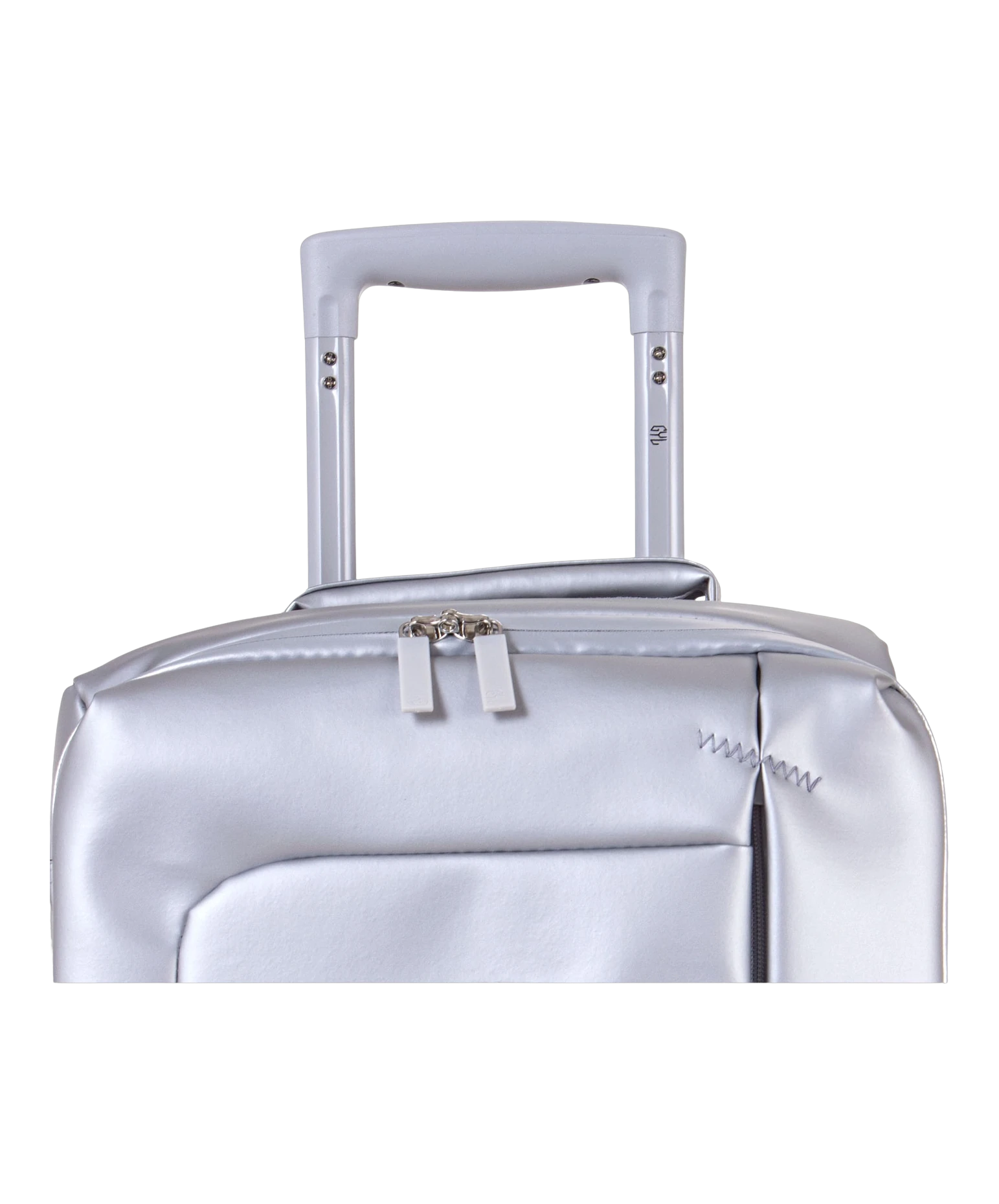 Valise Evasion GYL souple set de 3 valises cabine semaine et soute coloris argent detail poignee telescopique