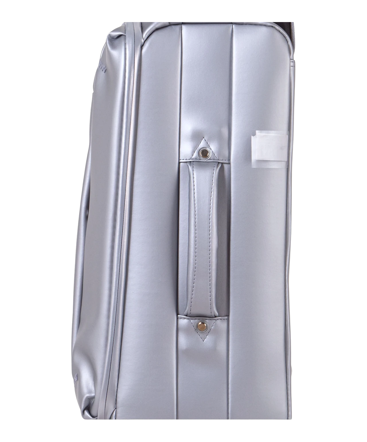 Valise Evasion GYL souple set de 3 valises cabine semaine et soute coloris argent detail profil lateral avec poignee