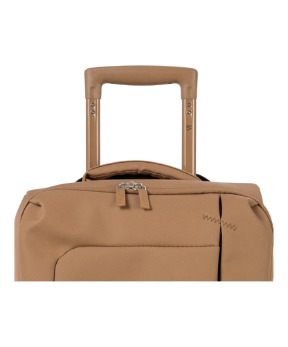 Valise Evasion GYL souple set de 3 valises cabine semaine et soute coloris moca detail poignee telescopique