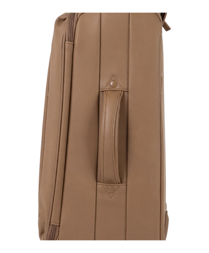 Valise Evasion GYL souple set de 3 valises cabine semaine et soute coloris moca detail profil lateral avec poignee