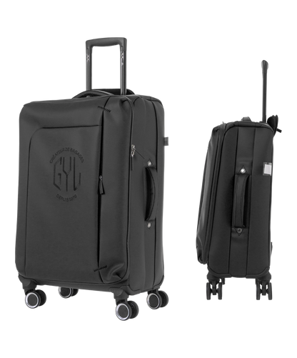 Valise Evasion GYL souple set de 3 valises cabine semaine et soute coloris noir vue de face et profil