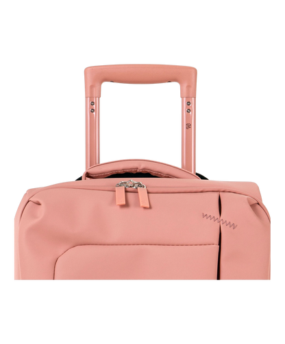 Valise Evasion GYL souple set de 3 valises cabine semaine et soute coloris rose-gold detail poignee telescopique