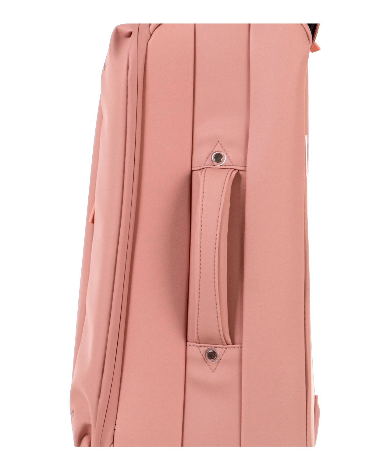Valise Evasion GYL souple set de 3 valises cabine semaine et soute coloris rose-gold detail profil lateral avec poignee