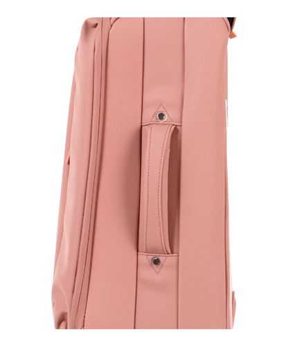 Valise Evasion GYL souple set de 3 valises cabine semaine et soute coloris rose-gold detail profil lateral avec poignee