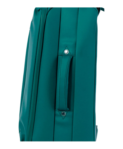 Valise Evasion GYL souple set de 3 valises cabine semaine et soute coloris sapin detail profil lateral avec poignee