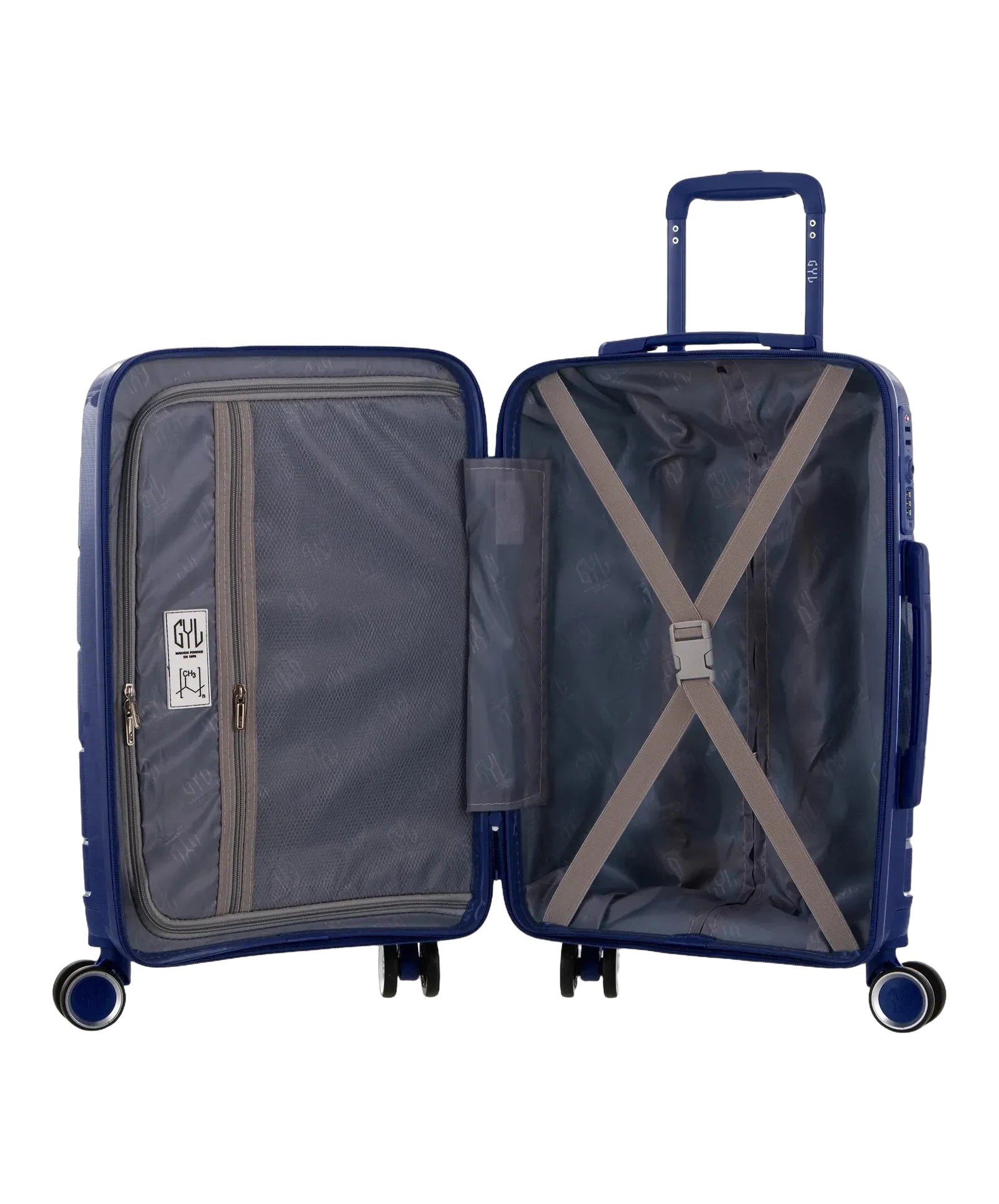 Valise soute Citadine GYL marine interieur ouvert avec compartiments