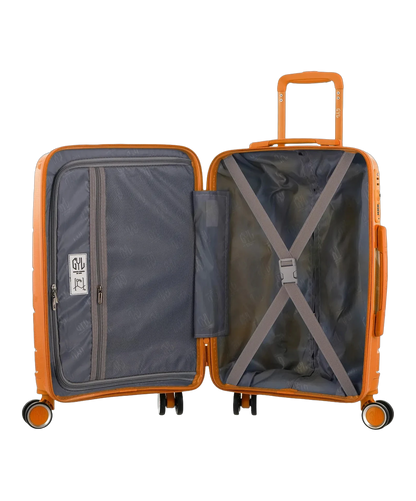 Valise soute Citadine GYL orange interieur ouvert avec compartiments