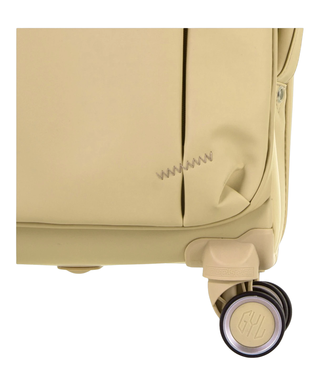 Valise Evasion GYL souple soute 75 cm coloris champagne detail roulette 360 degres