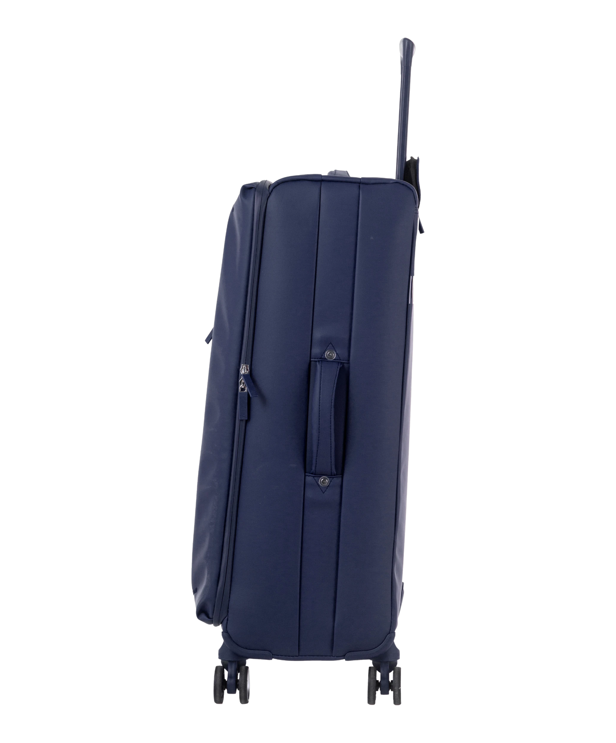 Valise Evasion GYL souple soute 75 cm coloris marine vue de profil avec poignee laterale