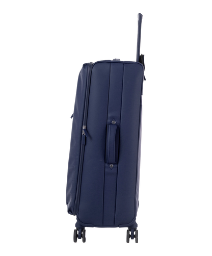 Valise Evasion GYL souple soute 75 cm coloris marine vue de profil avec poignee laterale